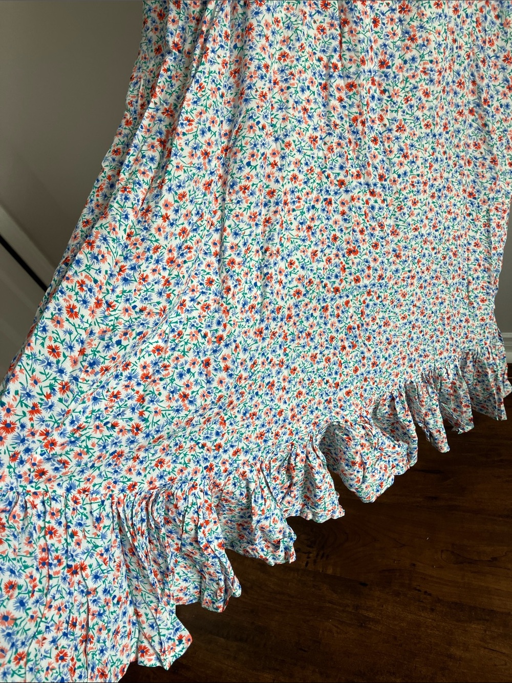 Rails Frida Floral High-Low Midi SunDress ruffle hem strappy size M - Picture 9 of 12